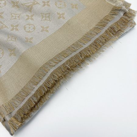  LOUIS VUITTON ルイヴィトン ショール・モノグラム シャイン M75121 グレージュ ストール