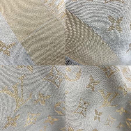 LOUIS VUITTON ルイヴィトン ショール・モノグラム シャイン M75121 グレージュ ストール