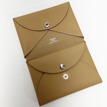  HERMES エルメス カルヴィ デュオ インプリメ U刻印 カードケース コインケース ビスキュイ スイフト 箱有