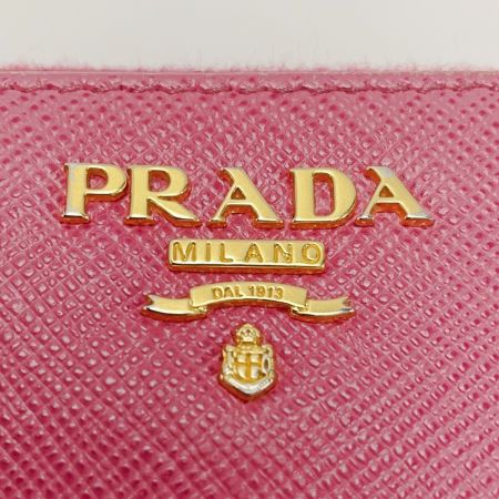  PRADA プラダ ポルタフォグリオ ランポ ゴールドジッパー 1ML506 ピンク 財布 レディース