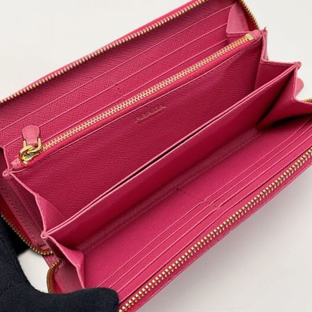  PRADA プラダ ポルタフォグリオ ランポ ゴールドジッパー 1ML506 ピンク 財布 レディース