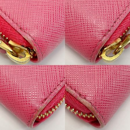  PRADA プラダ ポルタフォグリオ ランポ ゴールドジッパー 1ML506 ピンク 財布 レディース