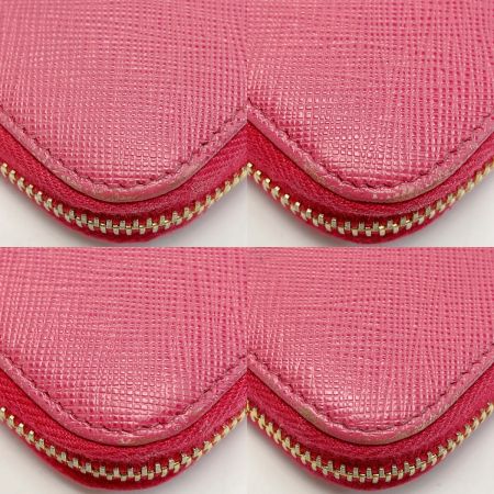  PRADA プラダ ポルタフォグリオ ランポ ゴールドジッパー 1ML506 ピンク 財布 レディース