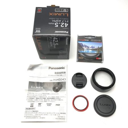  Panasonic パナソニック LUMIX G H-HS043 42.5mmF1.7ASPH 42.5mm / F1.7 ASPH レンズ 箱付き