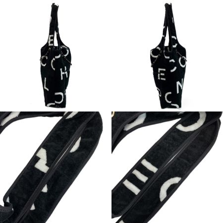  CHANEL シャネル  ココビーチ レザー編み込みチェーントートバッグ L4U4294G ブラック×ホワイト レディース