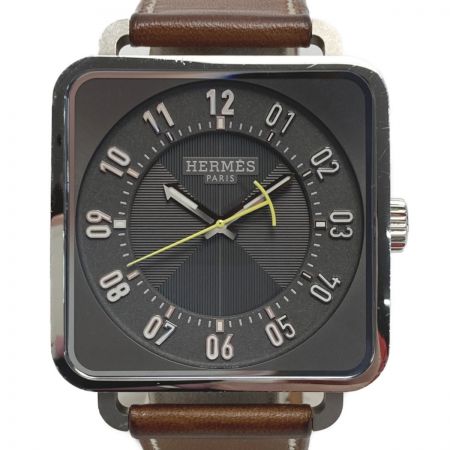  HERMES エルメス カレ アッシュ T12.710 グレー 自動巻き メンズ 腕時計 CARRE H