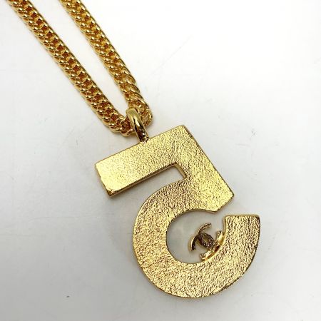  CHANEL シャネル No5デニム メッキ I24P ゴールド ブルー アクセサリー ネックレス レディース