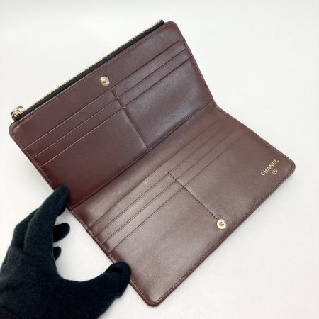  CHANEL シャネル ココマーク マトラッセ クラシック 2つ折り財布 AP3877 ブラック キャビアスキン ゴールド金具