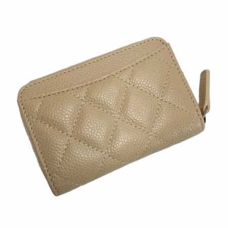  CHANEL シャネル マトラッセ クラシックジップコインケース AP0216 ベージュ キャビアスキン 小銭入れ ギャランティカード有