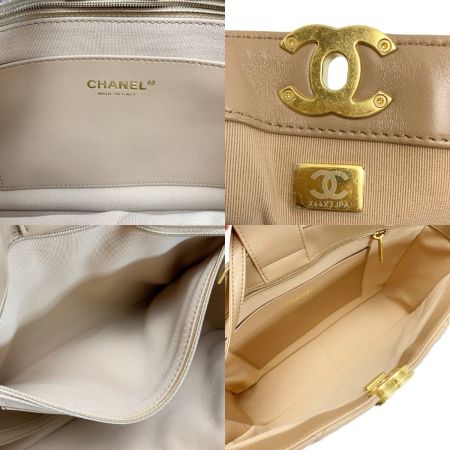  CHANEL シャネル ラムスキン ショルダーバッグ  ベージュ レディース ゴールド金具 