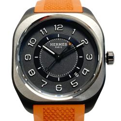☆☆ HERMES エルメス H08 デイト SP1.741 グレー チタン 自動巻き メンズ 腕時計 箱有 Bランク