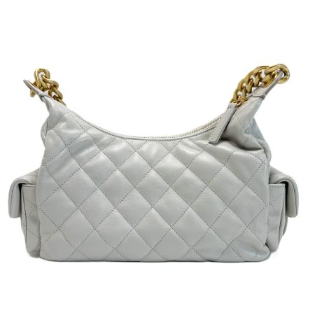  CHANEL シャネル マトラッセホーボーバッグ AS5339 ラムスキン ライトグレー ショルダーバッグ レディース 
