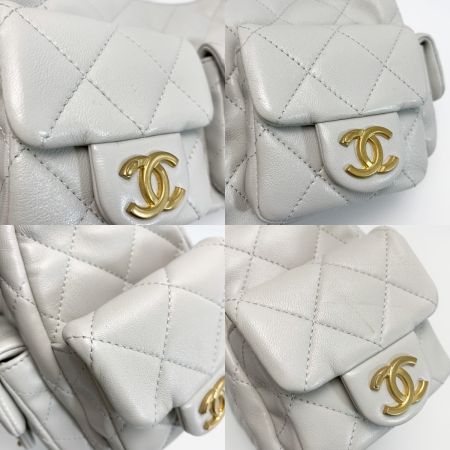  CHANEL シャネル マトラッセホーボーバッグ AS5339 ラムスキン ライトグレー ショルダーバッグ レディース 