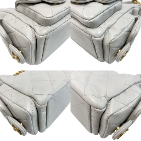  CHANEL シャネル マトラッセホーボーバッグ AS5339 ラムスキン ライトグレー ショルダーバッグ レディース 