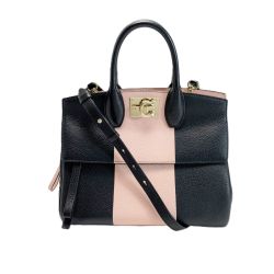 ☆☆ Salvatore Ferragamo サルヴァトーレフェラガモ ガンチーニ  DH21 H451 ブラック×ピンク 袋有 レディース Bランク
