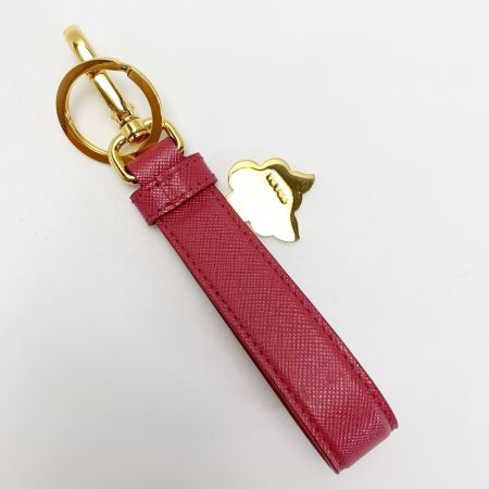  PRADA プラダ  フラワー キーリング レザー ピンク