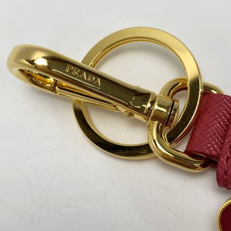  PRADA プラダ  フラワー キーリング レザー ピンク