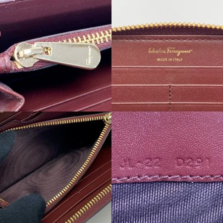  Salvatore Ferragamo サルヴァトーレフェラガモ レザー JL-22 D291 ダークインディゴ 長財布 レディース ゴールド金具