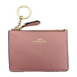 ☆☆ COACH コーチ フラグメントケース コインケース F12186 ピンク キーリング付き Bランク