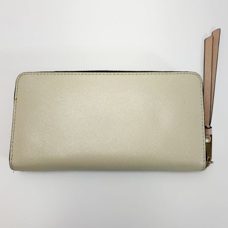  MARC JACOBS マークジェイコブス M0014280 ダブルＪ グレージュ×アイボリー ラウンドファスナー 長財布
