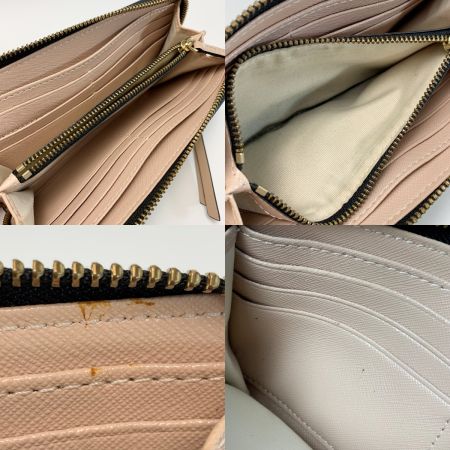  MARC JACOBS マークジェイコブス M0014280 ダブルＪ グレージュ×アイボリー ラウンドファスナー 長財布