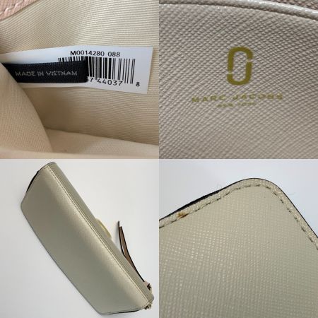  MARC JACOBS マークジェイコブス M0014280 ダブルＪ グレージュ×アイボリー ラウンドファスナー 長財布