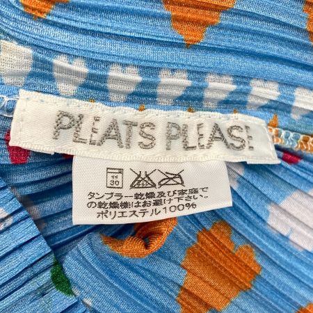  ISSEY MIYAKE イッセイミヤケ PLEATS PLEASE プリーツカットソー 半袖 PP12-JK442 スカイブルー サイズ 3 レディース