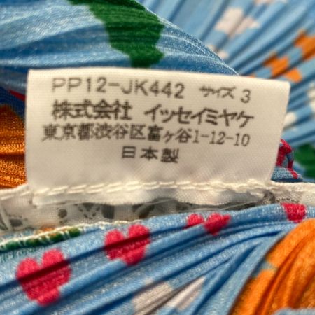  ISSEY MIYAKE イッセイミヤケ PLEATS PLEASE プリーツカットソー 半袖 PP12-JK442 スカイブルー サイズ 3 レディース