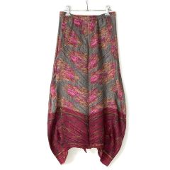  ISSEY MIYAKE イッセイミヤケ PLEATS PLEASE  ロングスカート PP53-JG797 グレー×ピンク サイズ 3 レディース Bランク