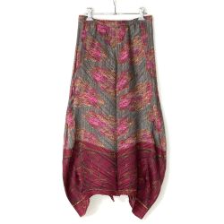 ☆☆ ISSEY MIYAKE イッセイミヤケ PLEATS PLEASE  ロングスカート PP53-JG797 グレー×ピンク サイズ 3 レディース Bランク