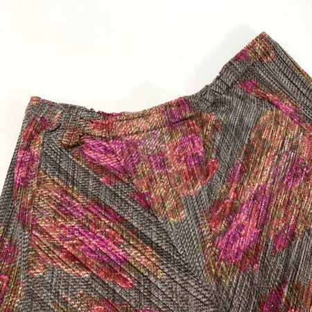  ISSEY MIYAKE イッセイミヤケ PLEATS PLEASE  ロングスカート PP53-JG797 グレー×ピンク サイズ 3 レディース
