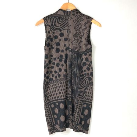  ISSEY MIYAKE イッセイミヤケ PLEATS PLEASE ロングカーディガン PP31-JT696 グレー×ブラック サイズ 3 レディース