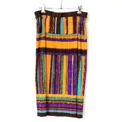  ISSEY MIYAKE イッセイミヤケ PLEATS PLEASE プリーツスカート サイズ 5 レディース PP23-JG624 ブラウン×オレンジ Bランク