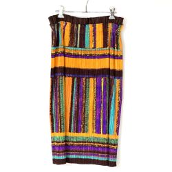 ☆☆ ISSEY MIYAKE イッセイミヤケ PLEATS PLEASE プリーツスカート サイズ 5 レディース PP23-JG624 ブラウン×オレンジ Bランク