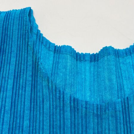  ISSEY MIYAKE イッセイミヤケ PLEATS PLEASE プリーツ カットソー 半袖 PP03-FK372 スカイブルー サイズ 3 レディース
