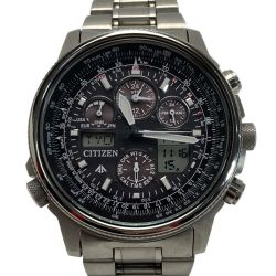 ☆☆ CITIZEN シチズン プロマスター スカイ デジアナ U680-T016677 ブラック 電波ソーラー メンズ 腕時計 Bランク