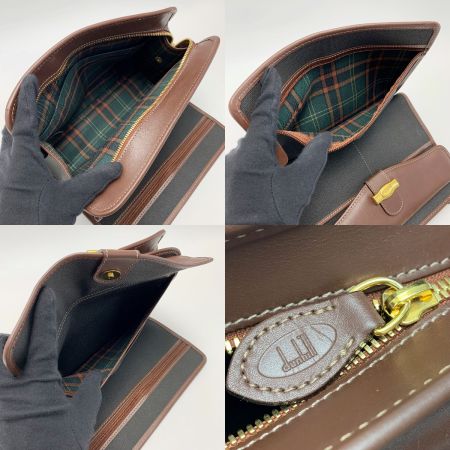  dunhill ダンヒル セカンドバッグ クラッチ PVCxレザー メンズ