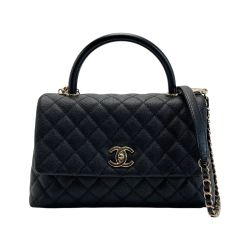 ☆☆ CHANEL シャネル マトラッセ ココハンドル29 A92991 ブラック ハンドバッグ キャビアスキン ギャランティカード有 Bランク