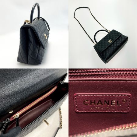  CHANEL シャネル マトラッセ ココハンドル29 A92991 ブラック ハンドバッグ キャビアスキン ギャランティカード有