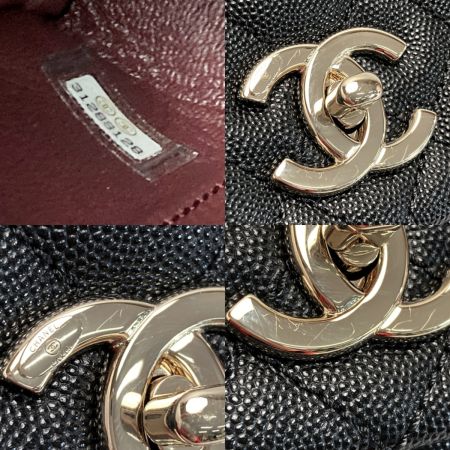  CHANEL シャネル マトラッセ ココハンドル29 A92991 ブラック ハンドバッグ キャビアスキン ギャランティカード有