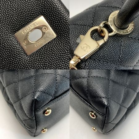  CHANEL シャネル マトラッセ ココハンドル29 A92991 ブラック ハンドバッグ キャビアスキン ギャランティカード有