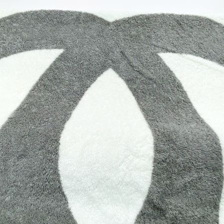  CHANEL シャネル CC ココマーク コットン ホワイト×グレー ビーチタオル バスタオル