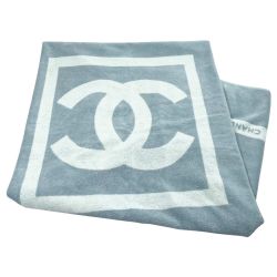 ☆☆ CHANEL シャネル ココマーク 大判ビーチタオル ブランケット バスタオル Cランク
