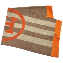 ☆☆ HERMES エルメス Hロゴ ビーチタオル バスタオル Cランク