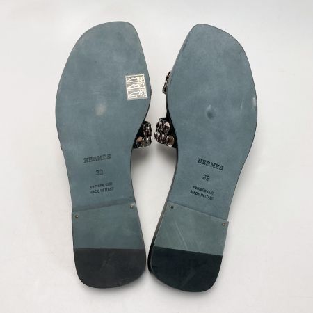  HERMES エルメス オラン リミテッド サンダル 39（25.5cm相当） ブラック ミュール 箱・布袋有