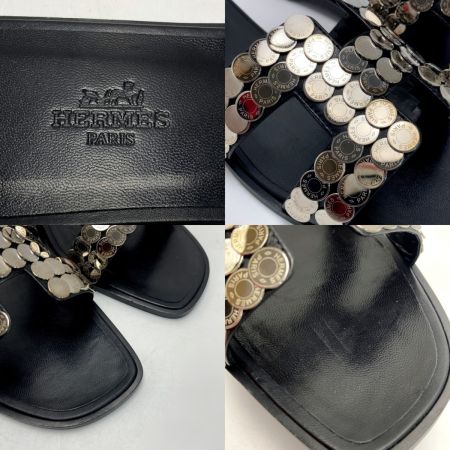  HERMES エルメス オラン リミテッド サンダル 39（25.5cm相当） ブラック ミュール 箱・布袋有