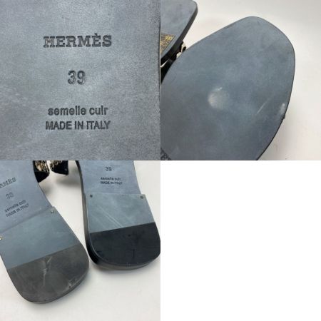  HERMES エルメス オラン リミテッド サンダル 39（25.5cm相当） ブラック ミュール 箱・布袋有