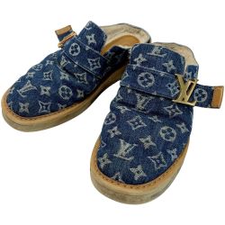 ☆☆ LOUIS VUITTON ルイヴィトン デニムサボークロッグサンダル BM0260 ブルー レディース SIZE6（24㎝相当） Cランク