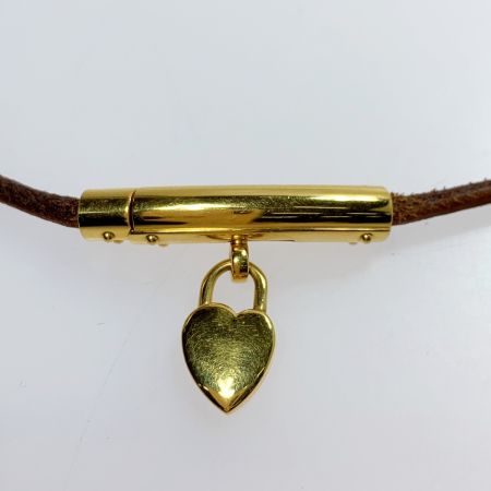  HERMES エルメス ヴィヴィリデ ハートチョーカー レザー アクセサリー ネックレス