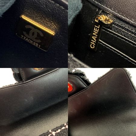  CHANEL シャネル ココマーク カメリア チェーンショルダーバッグ AS4388 ブラック×ピンク ツイード
